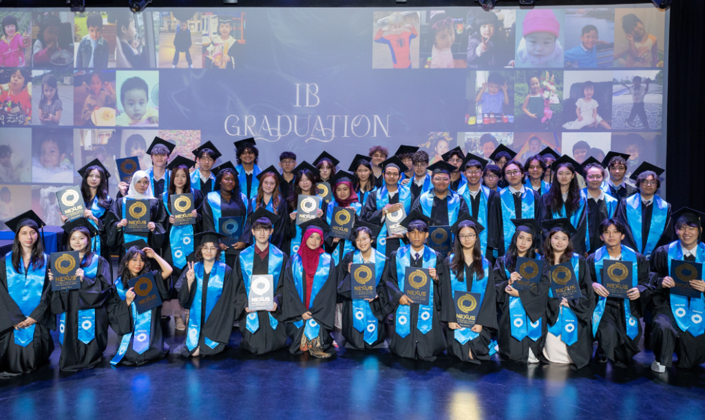 The IBDP Class of 2026 celebrating their graduation and University Offers at Nexus International School Malaysia.